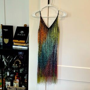 Nasty Gal multi tassel beaded dress- no longer available size US 4
